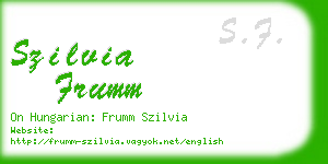 szilvia frumm business card